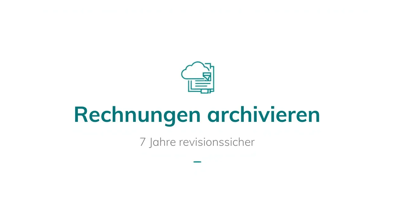 Cloud- und Dokumentensymbol für die revisionssichere Archivierung von Rechnungen